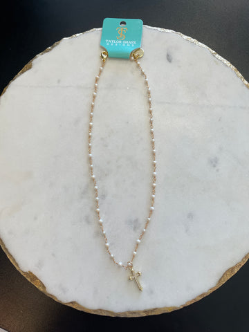 Daniella Beaded Cross Necklace