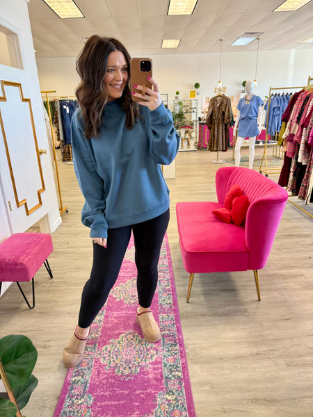 Lingo Mockneck Oversized Sweatshirt