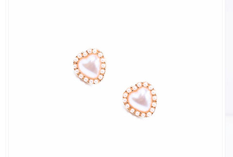 Marianne Pearl Heart Earrings