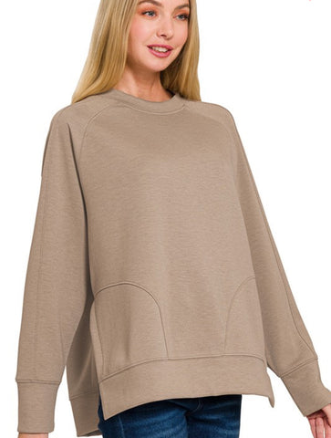 Doorbuster #2 - Round Neck Side Slit Sweatshirt {Color Options}