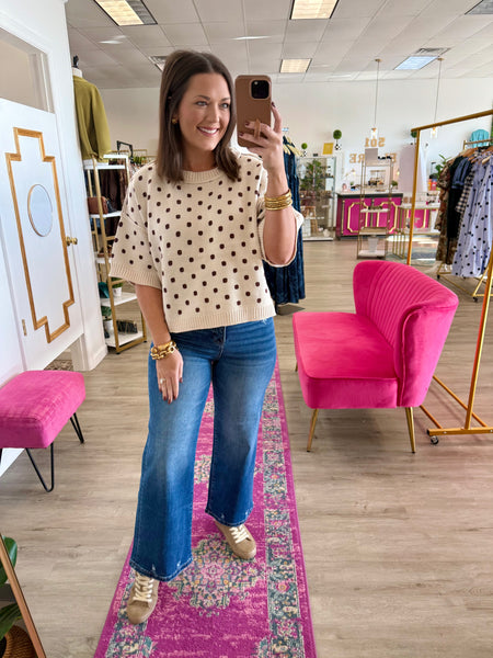 Sutton High Rise Crop Wide Denim