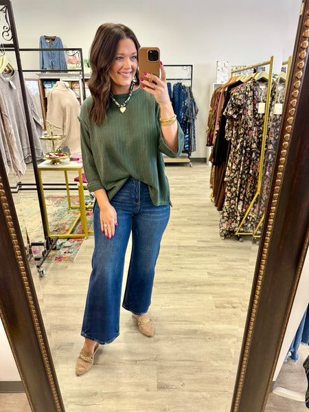 Jaylin High Rise Crop Wide Jeans