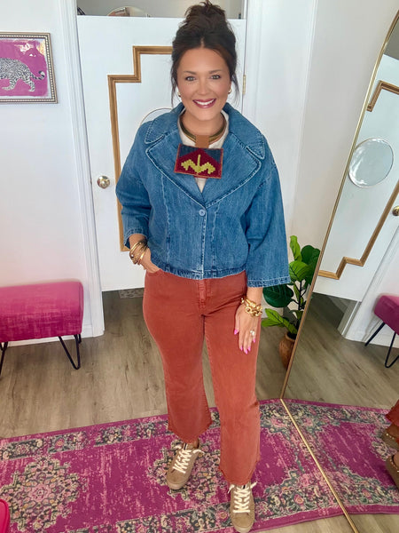 Kat Wide Collar Crop Jacket