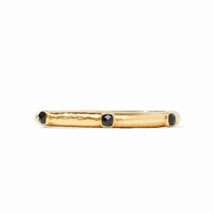 Catalina Stone Hinge Bangle | Obsidian Black