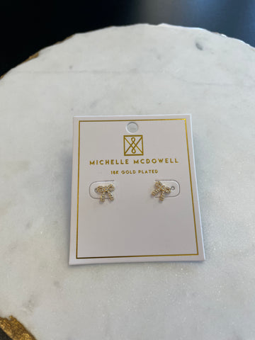 Holiday Bow Clear Earrings