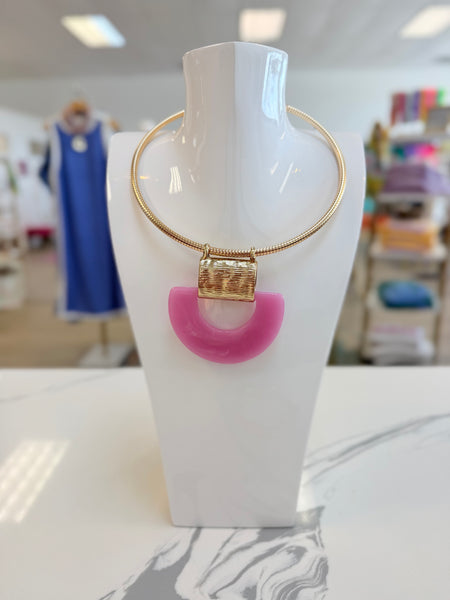 Serpentine Collar Necklace W/ Pendant {Color Options}