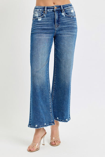 Sutton High Rise Crop Wide Denim