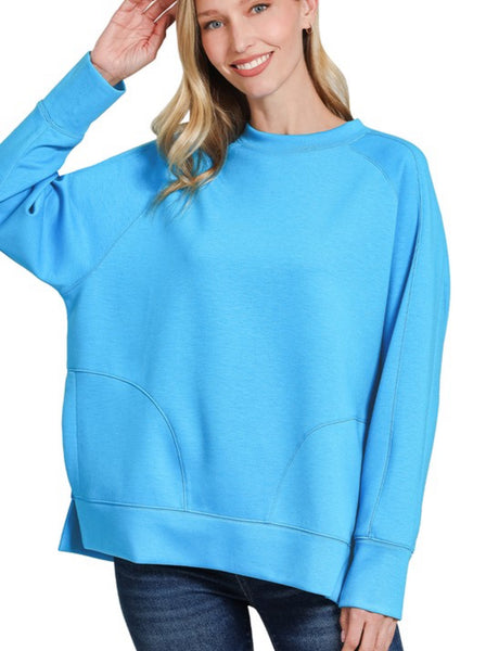 Doorbuster #2 - Round Neck Side Slit Sweatshirt {Color Options}