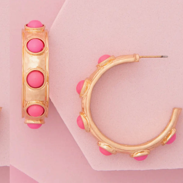 Stone Hoops {Color Options}