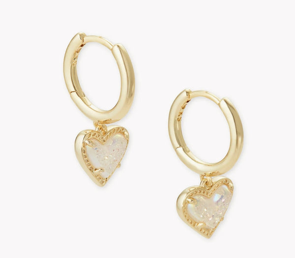 Ari Heart Huggie Earrings {Color Options}