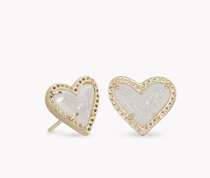 Ari Heart Stud Earrings {Color Options}