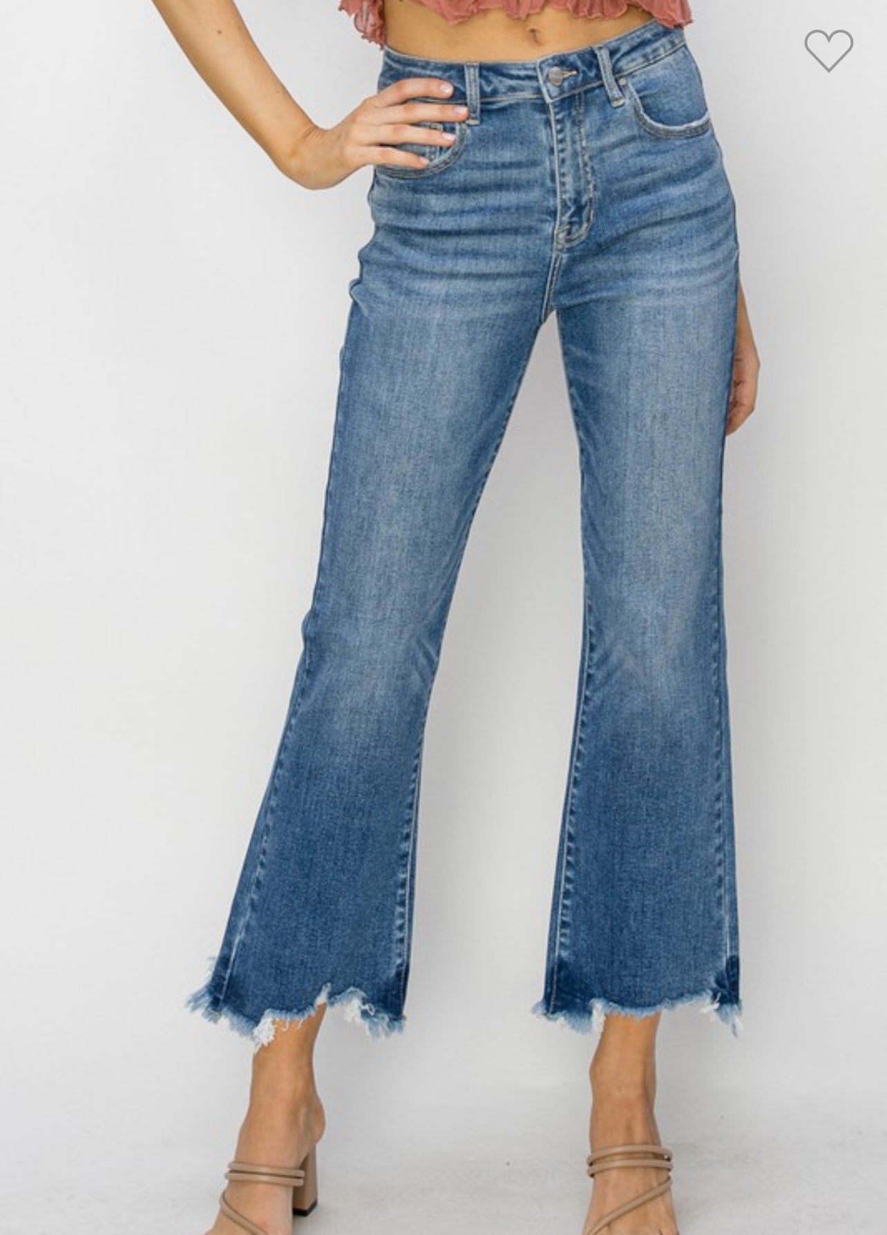 Cleo High Rise Crop Flare Jeans