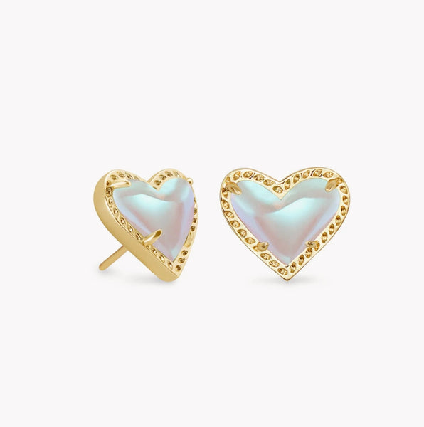 Ari Heart Stud Earrings {Color Options}