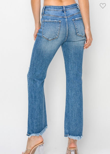 Carissa High Rise Crop Flare Denim