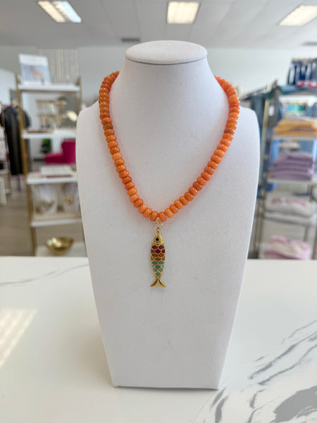 Beaded Fish Necklace {Color Options}