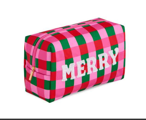Cara Checkered Merry Zip Pouch