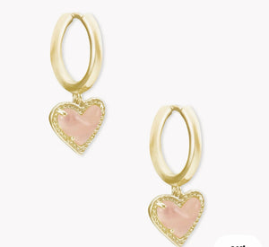 Ari Heart Huggie Earrings {Color Options}
