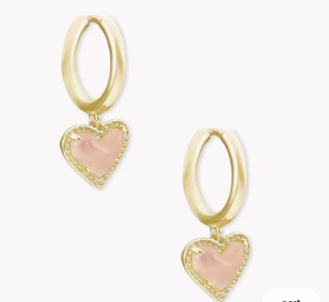 Ari Heart Huggie Earrings {Color Options}
