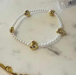 Arwin Puff Heart Pearl Bracelet