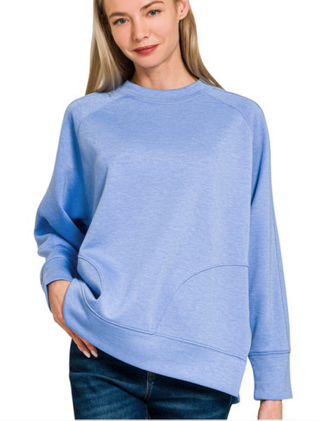 Doorbuster #2 - Round Neck Side Slit Sweatshirt {Color Options}