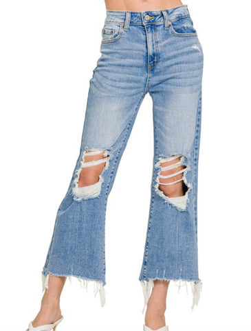 Shannon High Waist Frayed Denim
