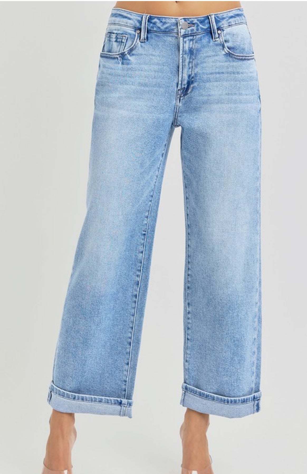 Chloe Mid Rise Boyfriend Cuffed Denim
