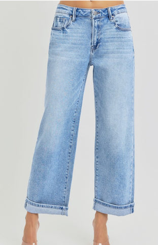 Chloe Mid Rise Boyfriend Cuffed Denim
