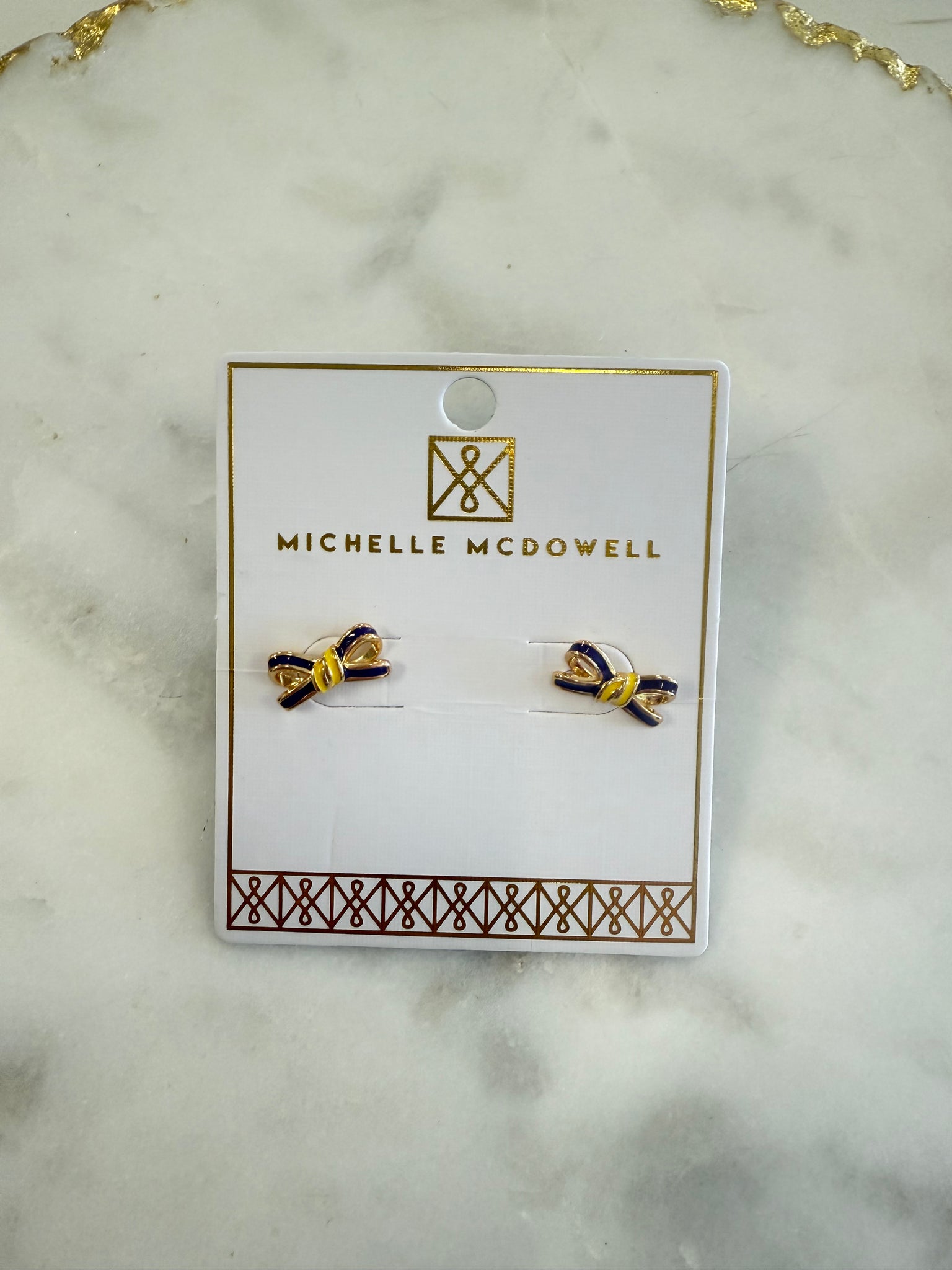 Purple/Gold Bow Earrings