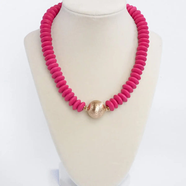 Wood Beaded Necklace {Color Options}