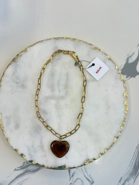 Ivy Heart Chain Necklace {Color Options}