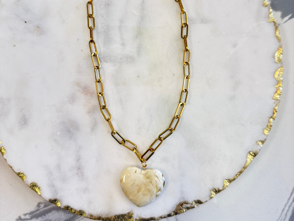 Ivy Heart Chain Necklace {Color Options}