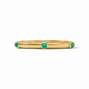 Catalina Stone Hinge Bangle | Iridescent Emerald Green
