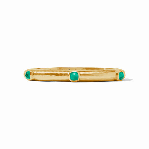 Catalina Stone Hinge Bangle | Iridescent Emerald Green