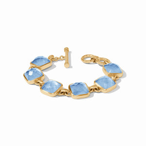 Catalina Stone Bracelet | Iridescent Chalcedony Blue
