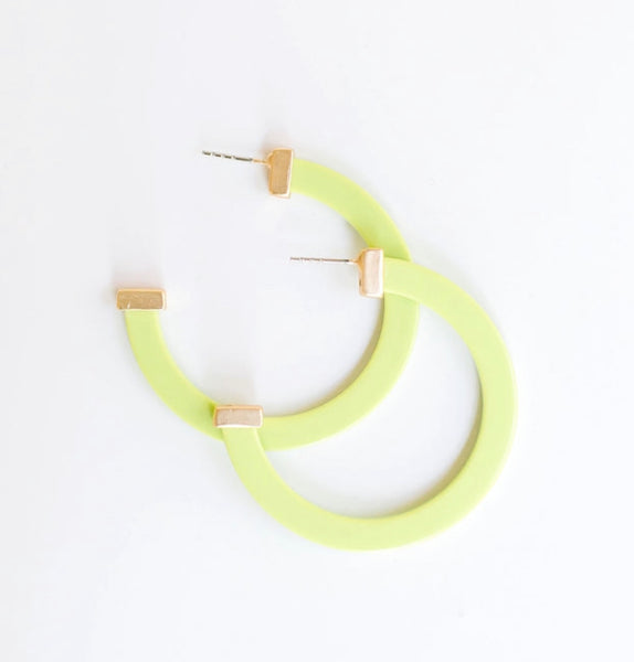 Colorful Acrylic Hoop Earrings {Color/Size Options}