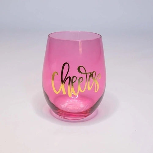Pink Stemless Wine Glass