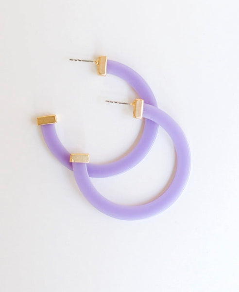 Colorful Acrylic Hoop Earrings {Color/Size Options}