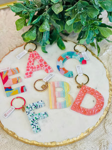 Patterned Initial Keychains {Initial/Pattern Options}