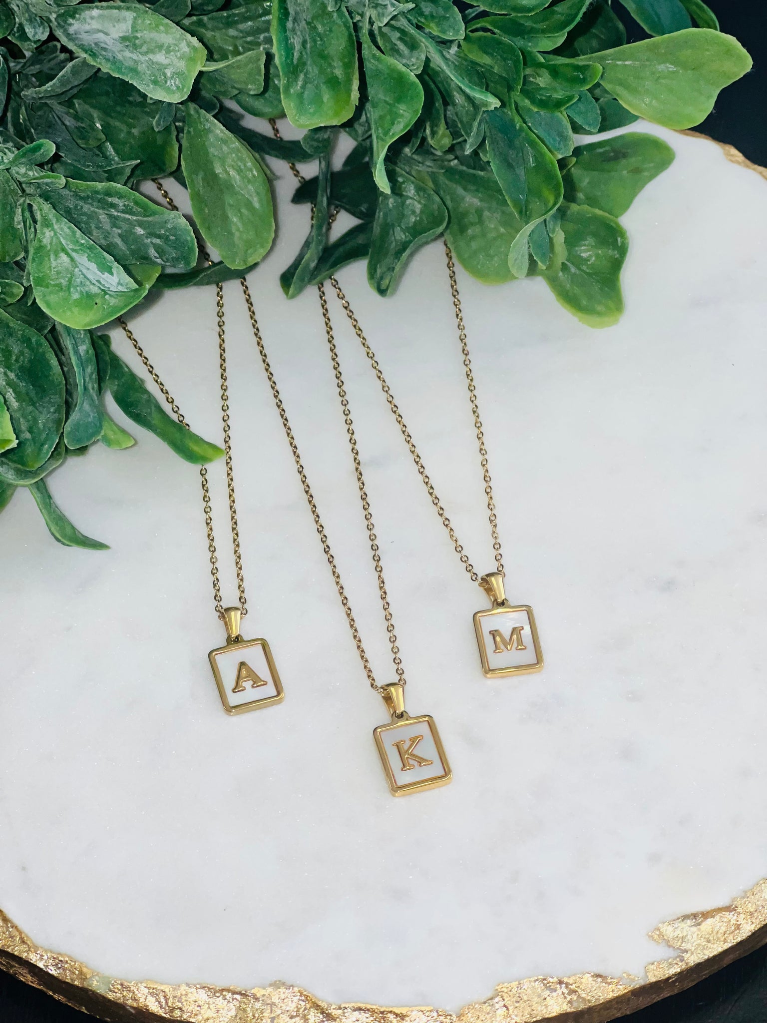 Mother Of Pearl Initial Necklace {Initial Options}