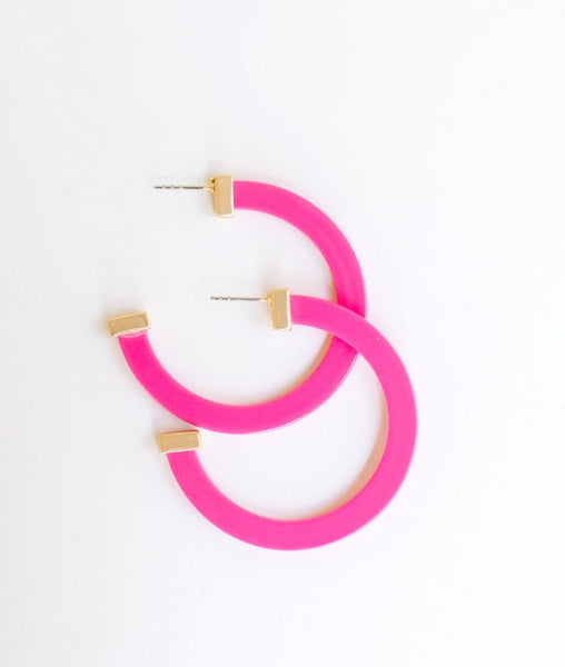 Colorful Acrylic Hoop Earrings {Color/Size Options}